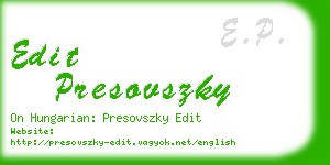 edit presovszky business card